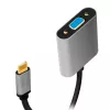 adapter kablowya wideo USB Type-C do VGA (D-Sub) LOGILINK CUA0104 0,15 m, szary/czarny