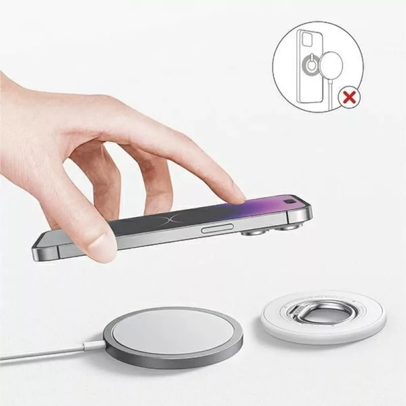 Dwustronny magnetyczny pierścień uchwyt SODI BM-350 biały kompatybilny z MagSafe