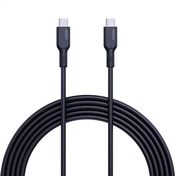 AUKEY CB-SCC241 USB-C Power Delivery PD 240W 5A 20V 1m Nylon Czarny - D