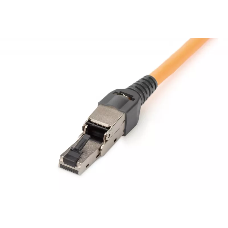 Digitus wtyk montażowy CAT 6A zagięty STP z osłoną przeciwpyłową RJ-45, żeński, srebrny