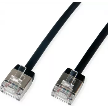 ROLINE U/FTP kabel krosowy Cat.6A Ultra- kurzer RJ45 Czarny 0.5m - Network - CAT 6a (21.15.4560)