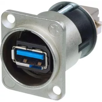 Neutrik Reversible USB Feed-Through 3.0 Socket, przepust panelowy Zawartość: 1 szt. (NAUSB3-B)