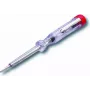 Wkrętak do testowania napięcia Cimco 111320 — izolowany tester, 12,5 cm, chrom/czerwony/przezroczysty