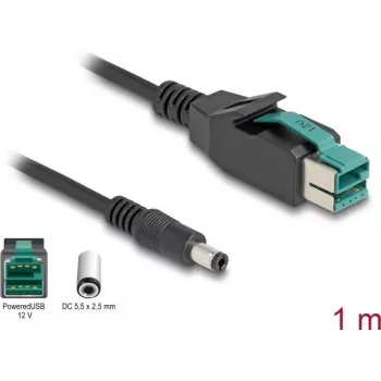 Kabel DeLOCK PoweredUSB męski 12 V do DC 5.5 x 2.5 mm męski 1 m
