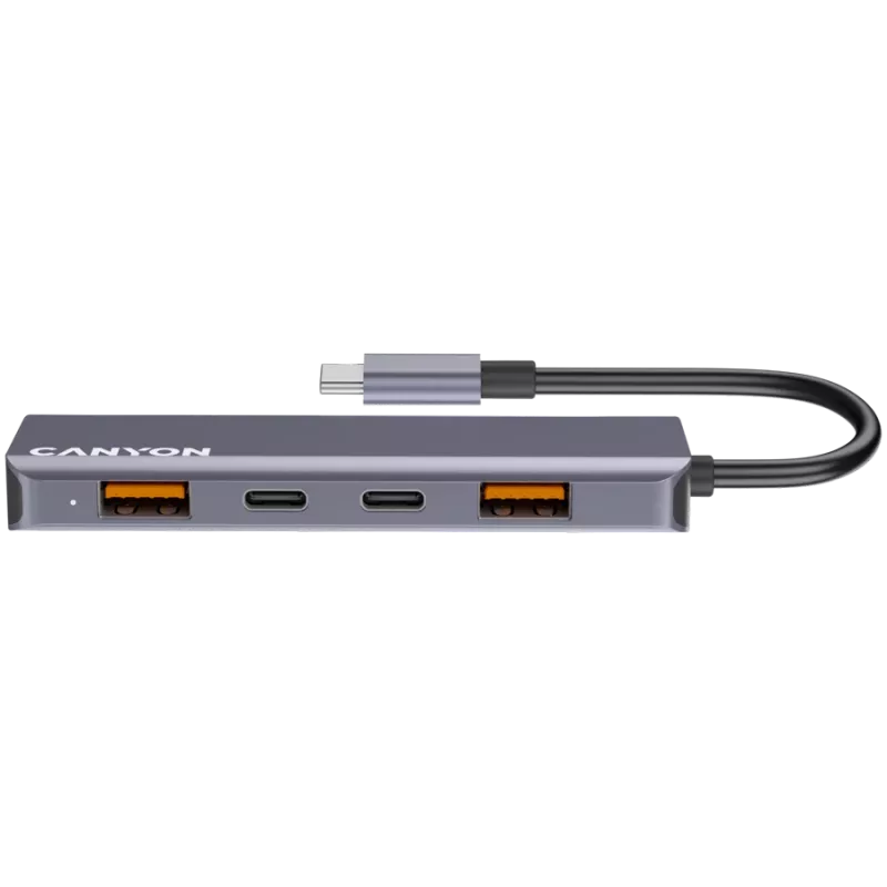 Canyon DS-18 - Hub USB-C - 5 portów - 1x USB-C 5V DC ładowanie - 2x USB-C - 10 Gb/s - 2x USB 3.2