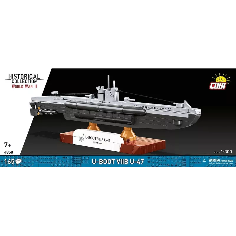 Model łodzi podwodnej Cobi U-47 T.VIIB 1:300 zestaw, marka Cobi, model 4858