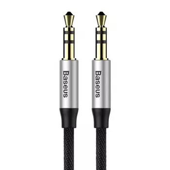 Baseus Yiven Audio kabel Kabel 3.5 męski Audio M30 1.5M Srebrny+ Czarny