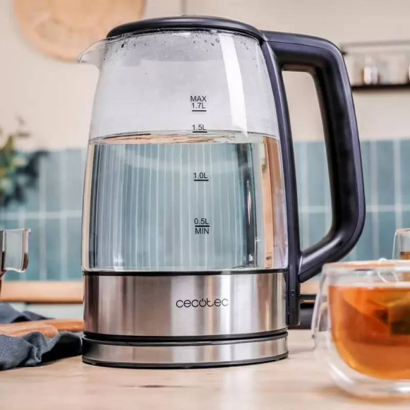 Czajnik Cecotec | ThermoSense 340 Clear | Elektryczny | 2200 W | 1,7 L | Szkło | Obrotowa podstawa 360° | Przezroczysty