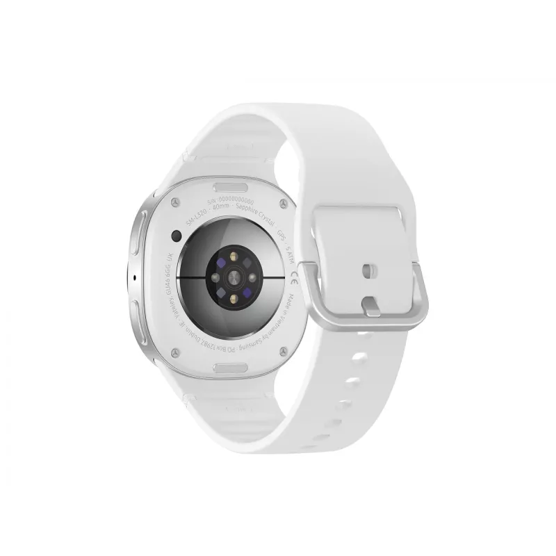 Samsung Galaxy Watch 8 3,3 cm (1,3 cala) AMOLED 40 mm Cyfrowy 438 x 438 pikseli Ekran dotykowy 4G Srebrny Wi-Fi GPS (satelitarny)
