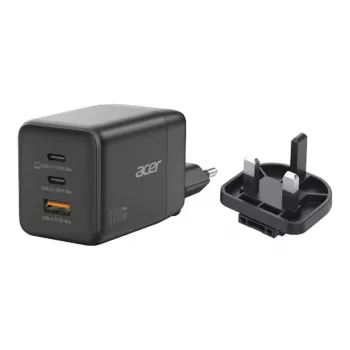 Zasilacz Acer - technologia PPS i GaN - 100 W - PD 3.0 - 3 porty wyjściowe (USB, 2 x USB-C)