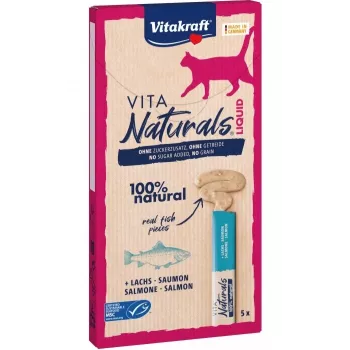 VITAKRAFT Vita Naturals Liquid Salmon - przysmaki dla kotów - 5 x 15 g