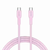 Kabel CANYON OnWire 60CL C-C 60W COLOR Pleciony 1m Różowy
