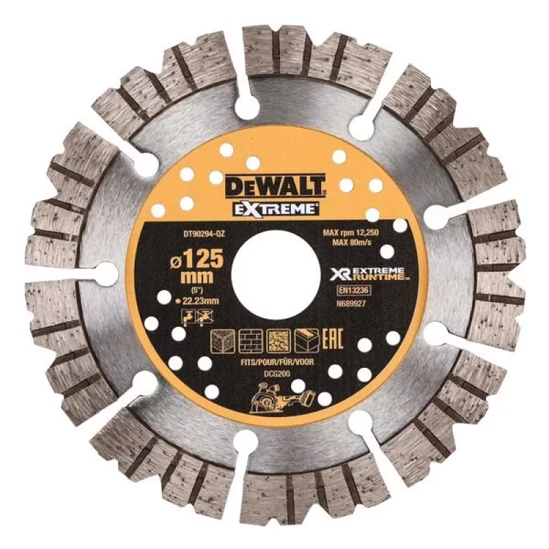Tarcza szlifierska DeWalt 125 x 22 mm Extreme Runtime Diamentowa Tarcza do Kamienia, z Obniżonym Środkiem