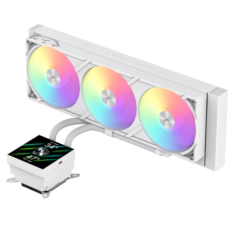 Chłodzenie cieczą Gamemax do CPU | GLACIER 360 LCD WH | Intel, AMD