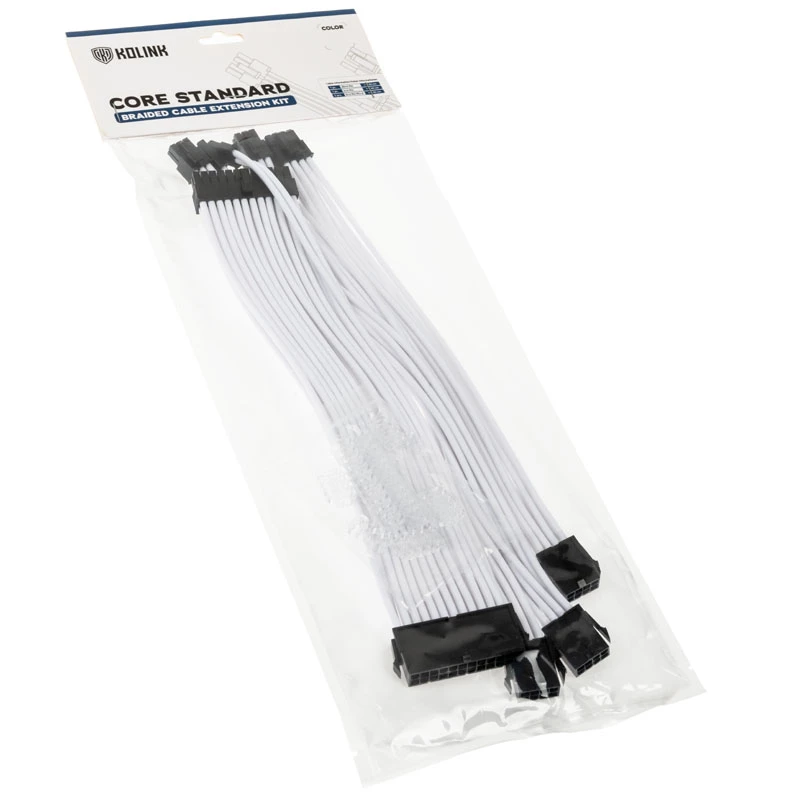 Kolink Core Standard Braided kabel Extension Kit - Brilliant biały