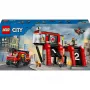 Zabawka konstrukcyjna LEGO City Remiza strażacka z pojazdem z drabiną obrotową 60414 — 843 elementy, 5 minifigurek, 220×320×140 mm