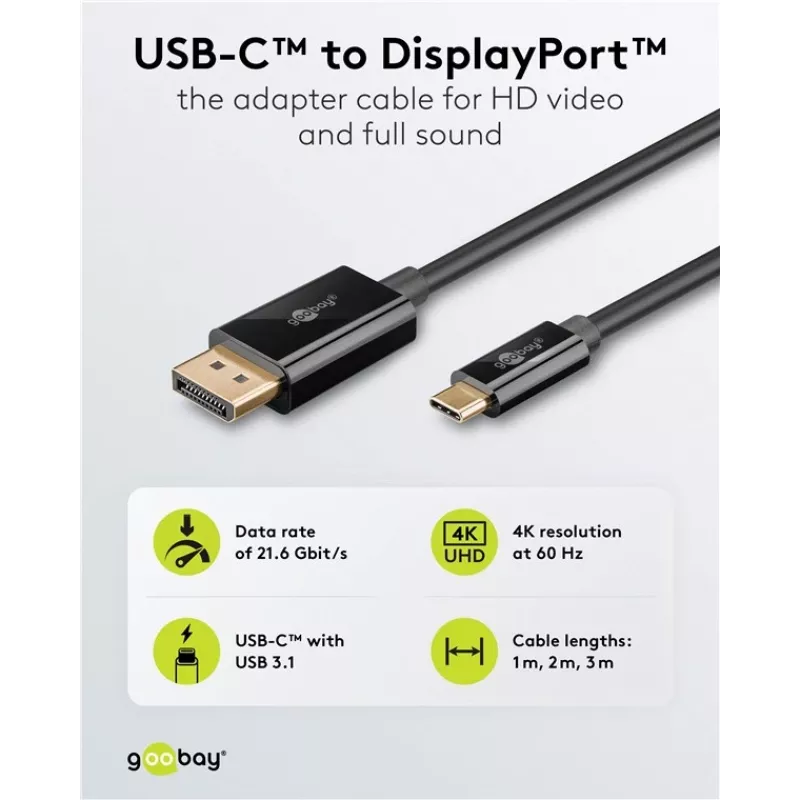 Kabel USB-C do DisplayPort GOOBAY 75704, 1 m, do 4K@60Hz