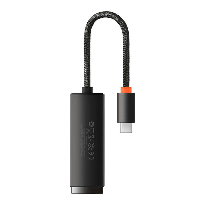 Adapter sieciowy Baseus Lite Series USB-C na RJ45 (czarny)