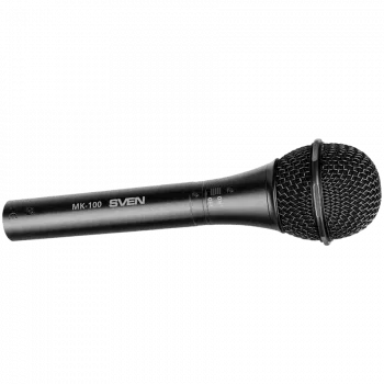 Mikrofon SVEN MK-100 (Przewodowy, dynamiczny, metalowy, kabel 4,0 m, Jack 6,3/3,5 mm, kardioidalny, czarny)