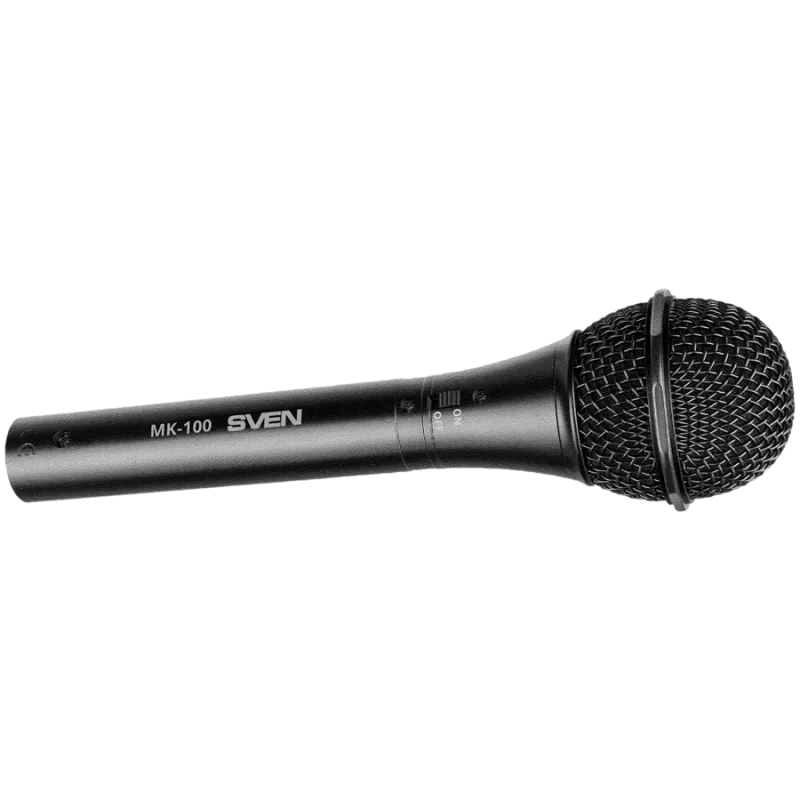 Mikrofon SVEN MK-100 (Przewodowy, dynamiczny, metalowy, kabel 4,0 m, Jack 6,3/3,5 mm, kardioidalny, czarny)