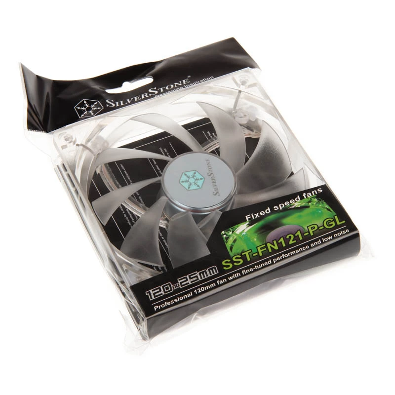 SilverStone SST-FN121-P-GL 120 mm wentylator do obudowy z zieloną diodą LED