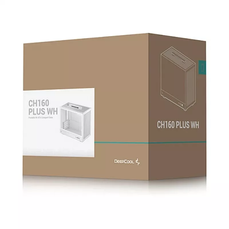 Obudowa komputerowa DeepCool CH160 PLUS WH Small Form Factor biała, microATX, szkło hartowane, USB-C