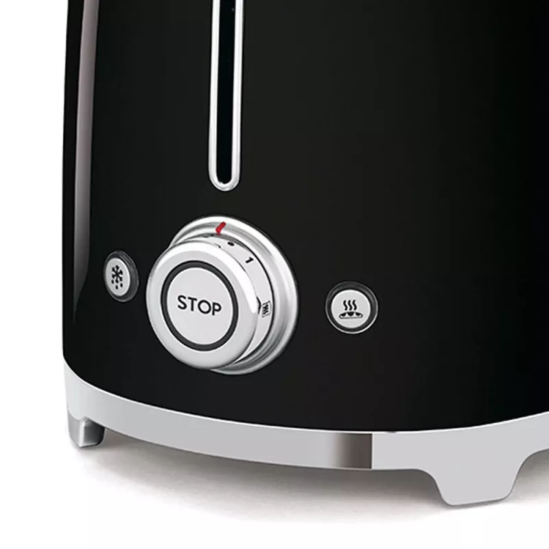 Smeg - TSF02 Toster 4 kromki - Czarny/lakierowany/WxSxG 41x20,8x21,5 cm/6 stopni opiekania/1500W