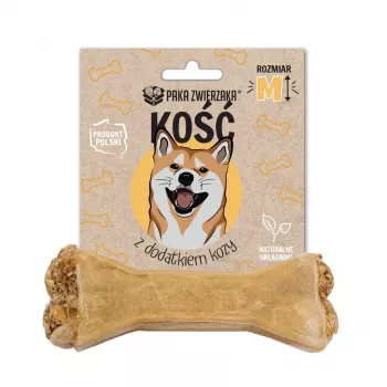 Przysmak dentystyczny dla psa PAKA ZWIERZAKA Bone z kozą M 12 cm 55 g — gryzak dentystyczny dla dorosłych psów, bezglutenowy i bezcukrowy