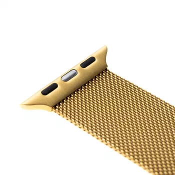 Metalowa siateczkowa bransoleta zamienna FIXED FIXMEST-434-GD do Apple Watch 42/44/45/46/49 mm, wykończenie złote