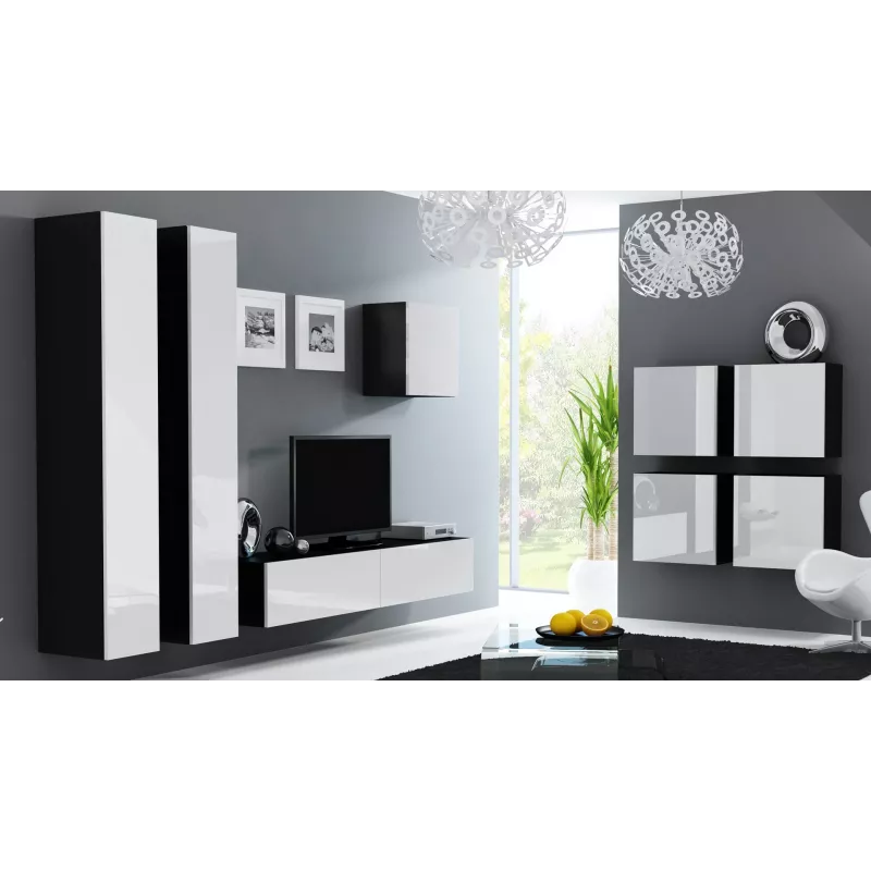 Cama pełna Szafka VIGO '180' 180/40/30 biały/czarny połysk