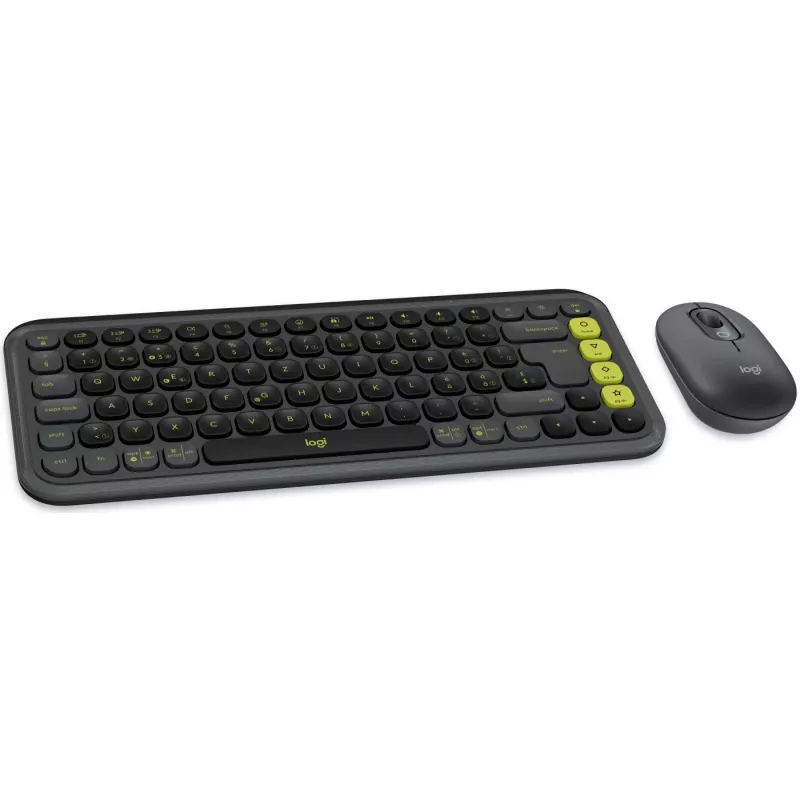 Logitech POP ICON COMBO Swiss, Grafit/Zielony, Bluetooth, Swiss, 920-013275