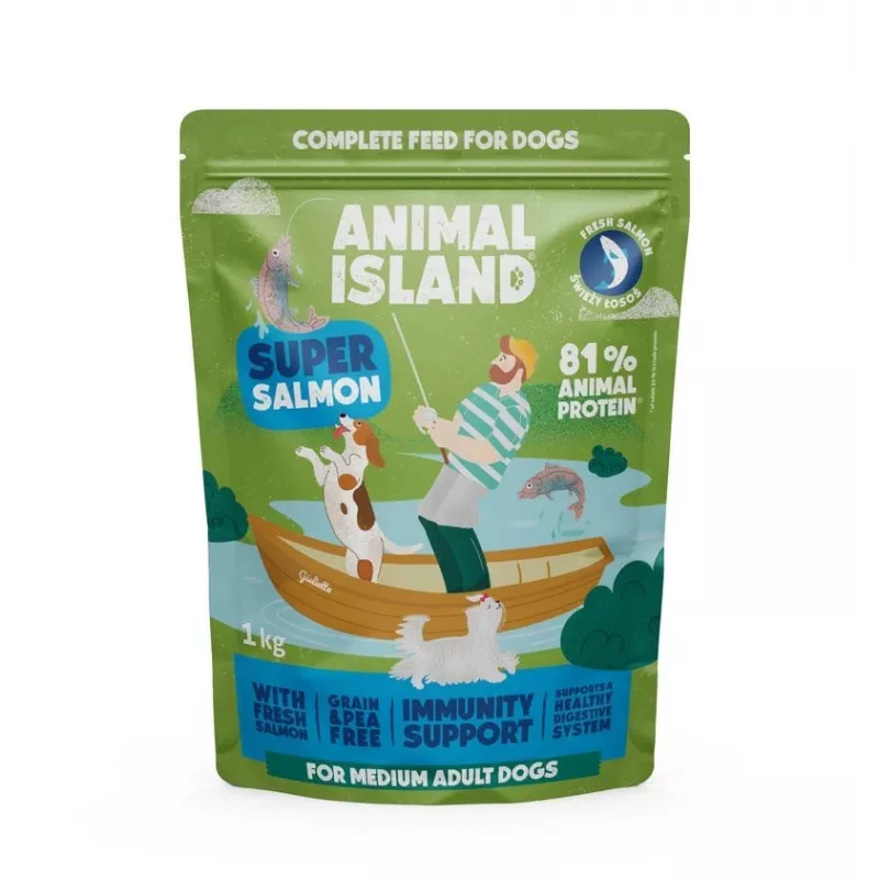 ANIMAL ISLAND Łosoś - sucha karma dla psów - 1kg