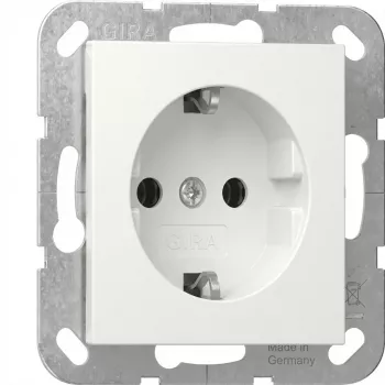 gira gniazdo SCHUKO System 55 Reinweiß model 418803 — podtynkowe gniazdo z uziemieniem ochronnym