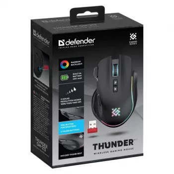mysz DEFENDER GM-213 THUNDER RF 1600dpi 8P CZARNY