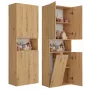 Szafka łazienkowa Top e shop NEL 1K DK ART KPL, rama dębowa, 600×300×1740 mm, 5 półek, wolnostojąca