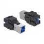 Moduł Keystone DeLOCK 86395 Płaski Czarny USB A