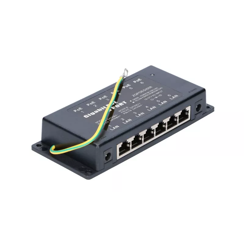 PoE Injector Extralink Gigabit 6 Port 6x 1000Mb/s RJ45