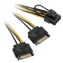 Adapter 2x 15-pin SATA na 1x 6-pin PCIe - Adapter - Cyfrowy/Dane (AK-CBPW19-15)