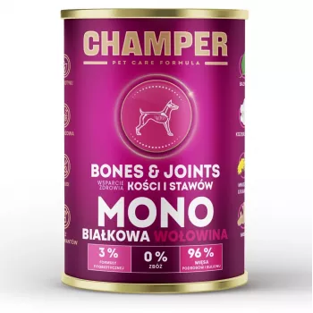 CHAMPER Bones & Joints Monoprotein Beef - karma mokra dla psów - 400g