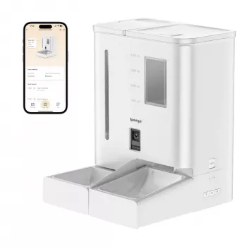 Automatyczny karmnik dla zwierząt Sponge SPONGE Pet Feeder Smart DUAL — inteligentny podajnik dwumiskowy dla zwierząt