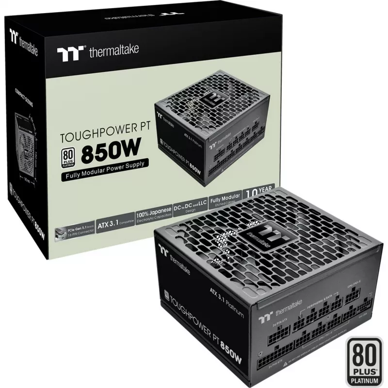Zasilacz Thermaltake Toughpower PT 850W 80 Plus Gold, model PS-TPP-0850FNFAPE-1