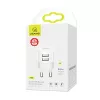 USAMS US-CC080 T20 Podwójna USB Okrągła Ładowarka Podróżna, 10,5 W, Biała
