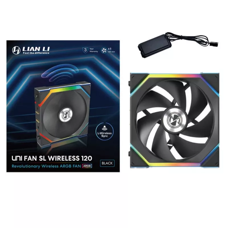 Wentylator Lian Li UNI FAN SL Wireless 120 12 cm Czarny 28,5 dB 64,05 cfm