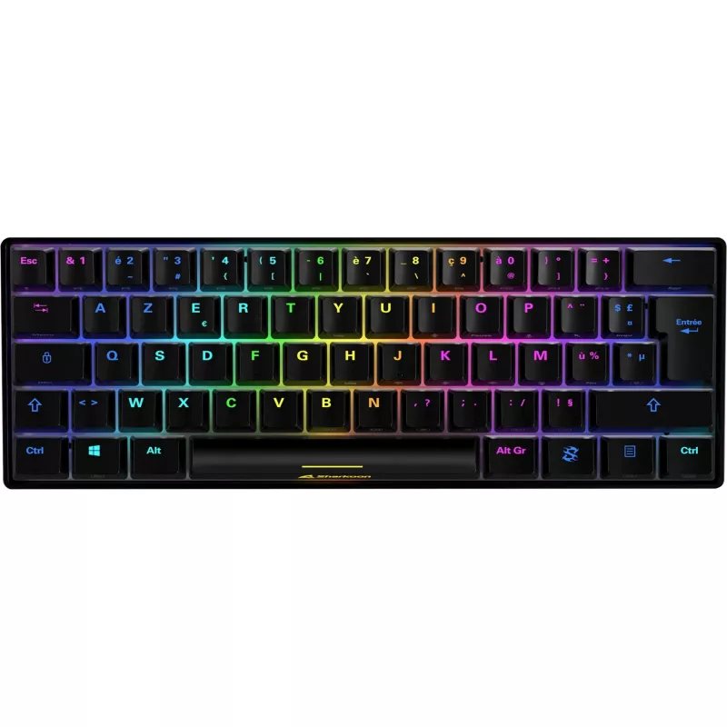 Sharkoon SGK50 S4 Gaming klawiatura USB AZERTY French Czarny 60% RGB LED
