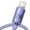 Kabel Baseus Crystal Shine USB do Lightning, 2,4A, 2m (fioletowy)