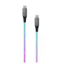 Kabel ładujący USB-C do USB-C FIXED FIXDLED-CC-RA ze wsparciem PD i stałą długością, zintegrowana dioda LED tęczowa
