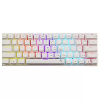 Klawiatura mechaniczna White Shark Wakizashi-2 US czerwony Switch, układ Tenkeyless/US, biała
