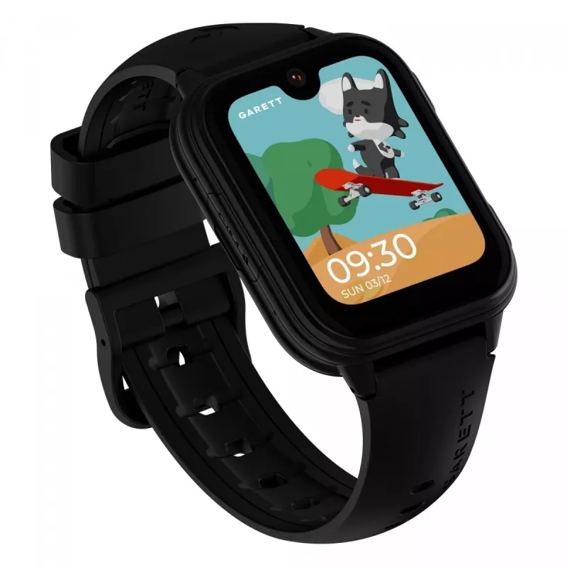 Smartwatch Garett Kids Vibe Ai 4G czarny — smartwatch dziecięcy z 4G, śledzeniem GPS i wodoszczelnością