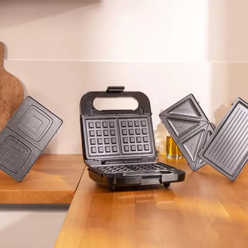 Cecotec Sandwich Maker | Rock’nToast 4in1 | 1000 W | Liczba płyt 4 | Czarny