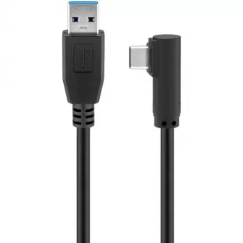 Kabel Goobay USB-C™ na USB A 3.0 90°, czarny, 1,5 m - wtyk USB 3.0 (typ A) > wtyk USB-C™ (66502)